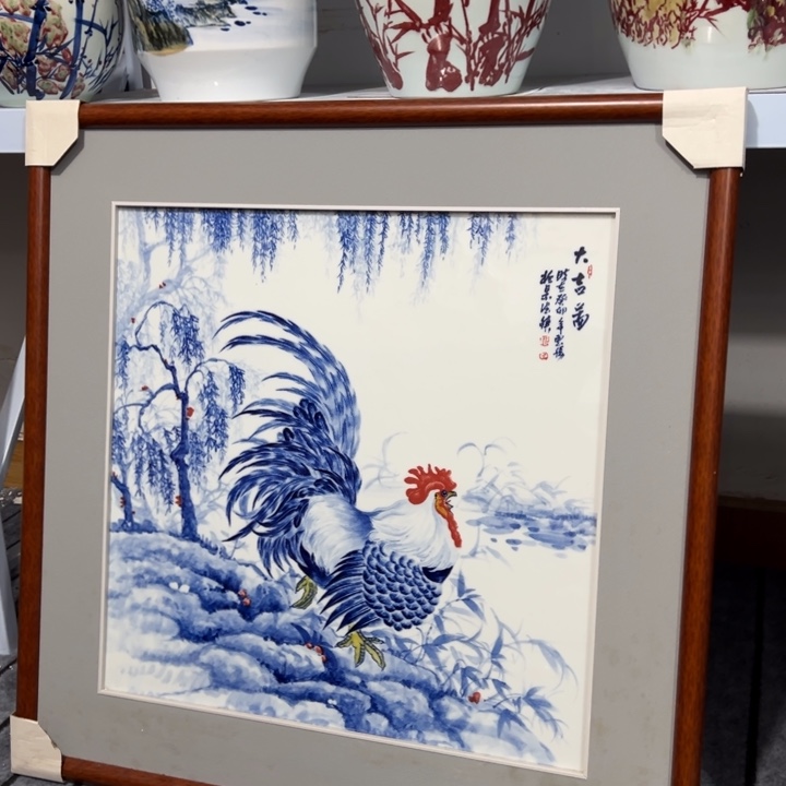 瓷片大吉图瓷板画75×75