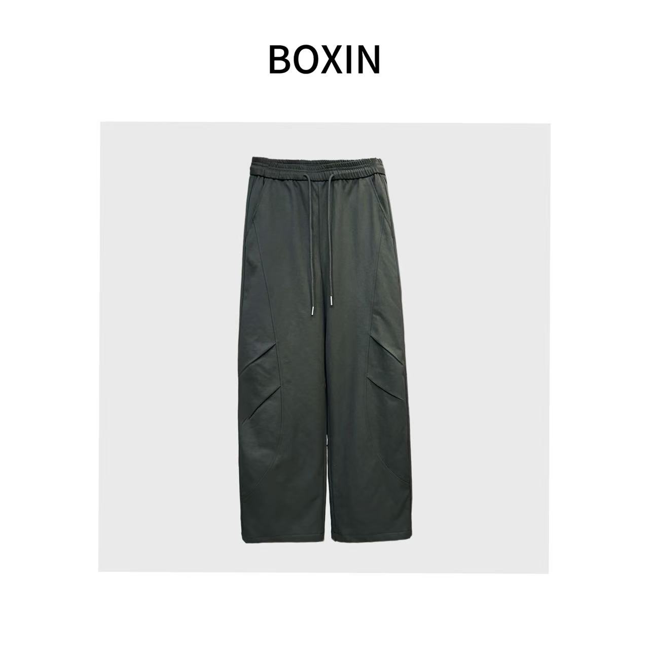 珀新”摩登工装"冬季设计女款百搭显瘦简约加绒小弯刀直筒裤-8809