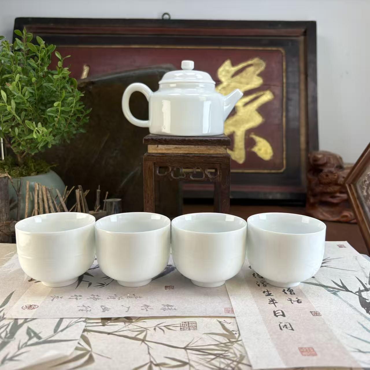 羊脂玉壶 一壶四杯-1113-0104