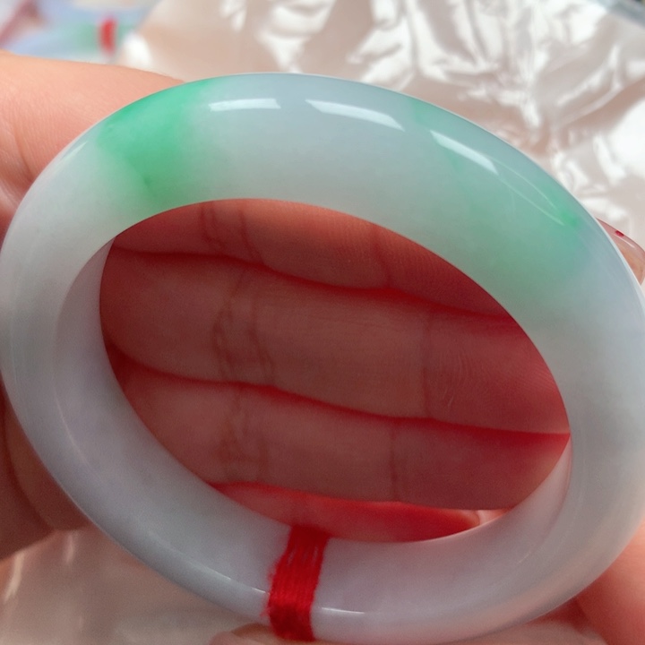 翡翠手镯未镶嵌白底青32