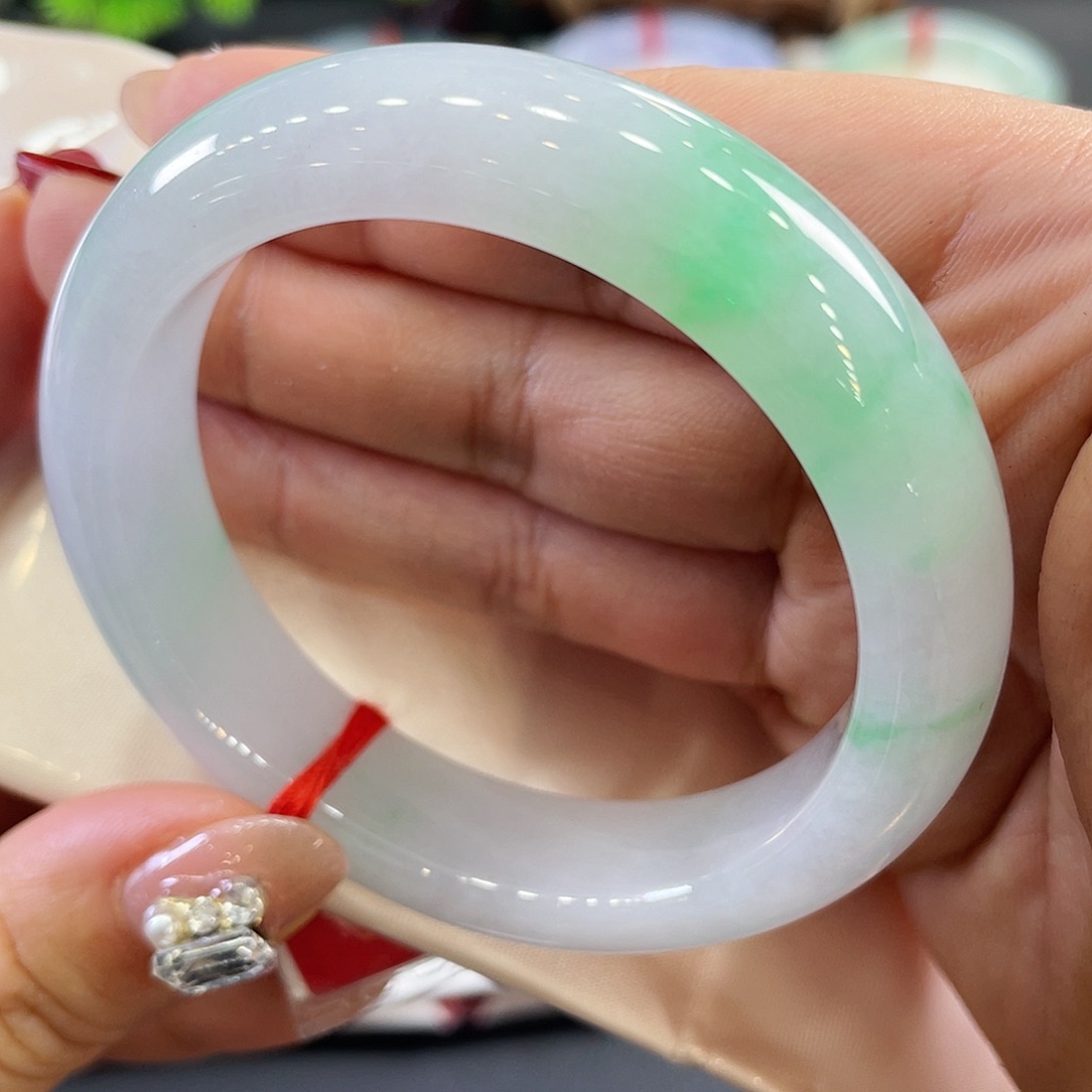 未镶嵌手镯翡翠胶润飘色54 22号