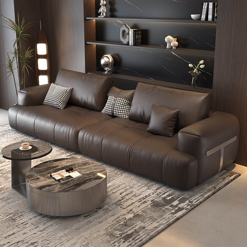 意式极简巨无霸真皮沙发客厅小户型现代轻奢沙发头层沙发