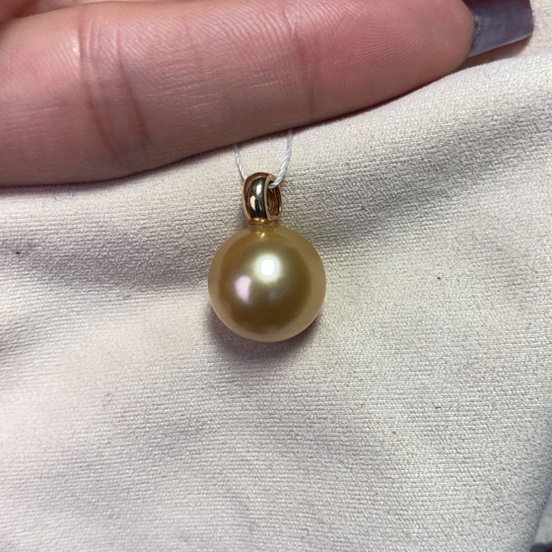 海水珍珠吊坠(不含链)18K金镶嵌