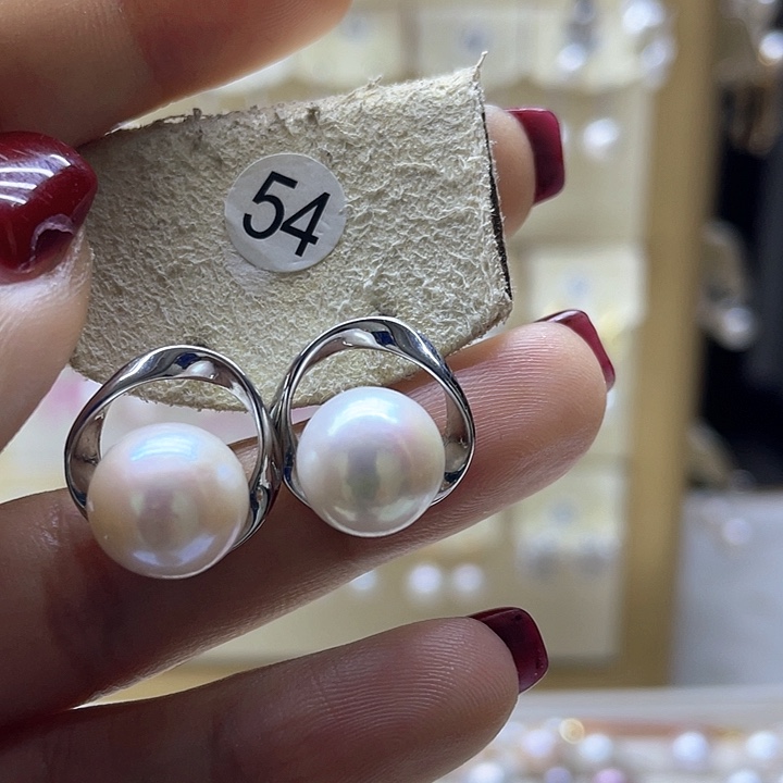 淡水珍珠耳饰银S925镶嵌