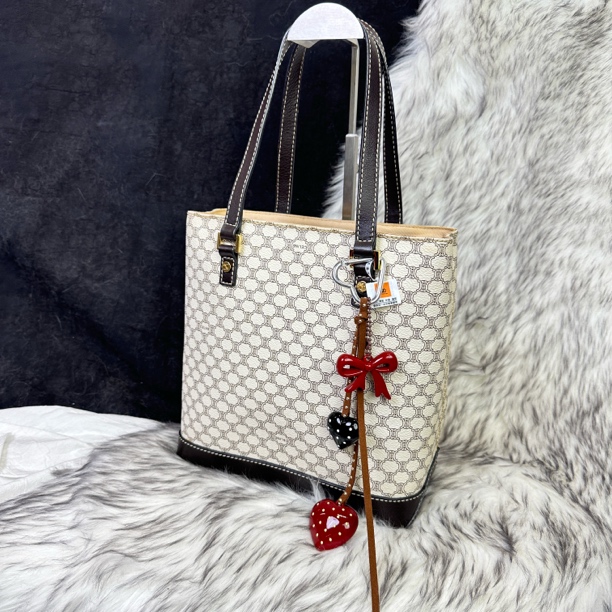95新 Celine/思琳 原皮老花外缝线单肩水桶包