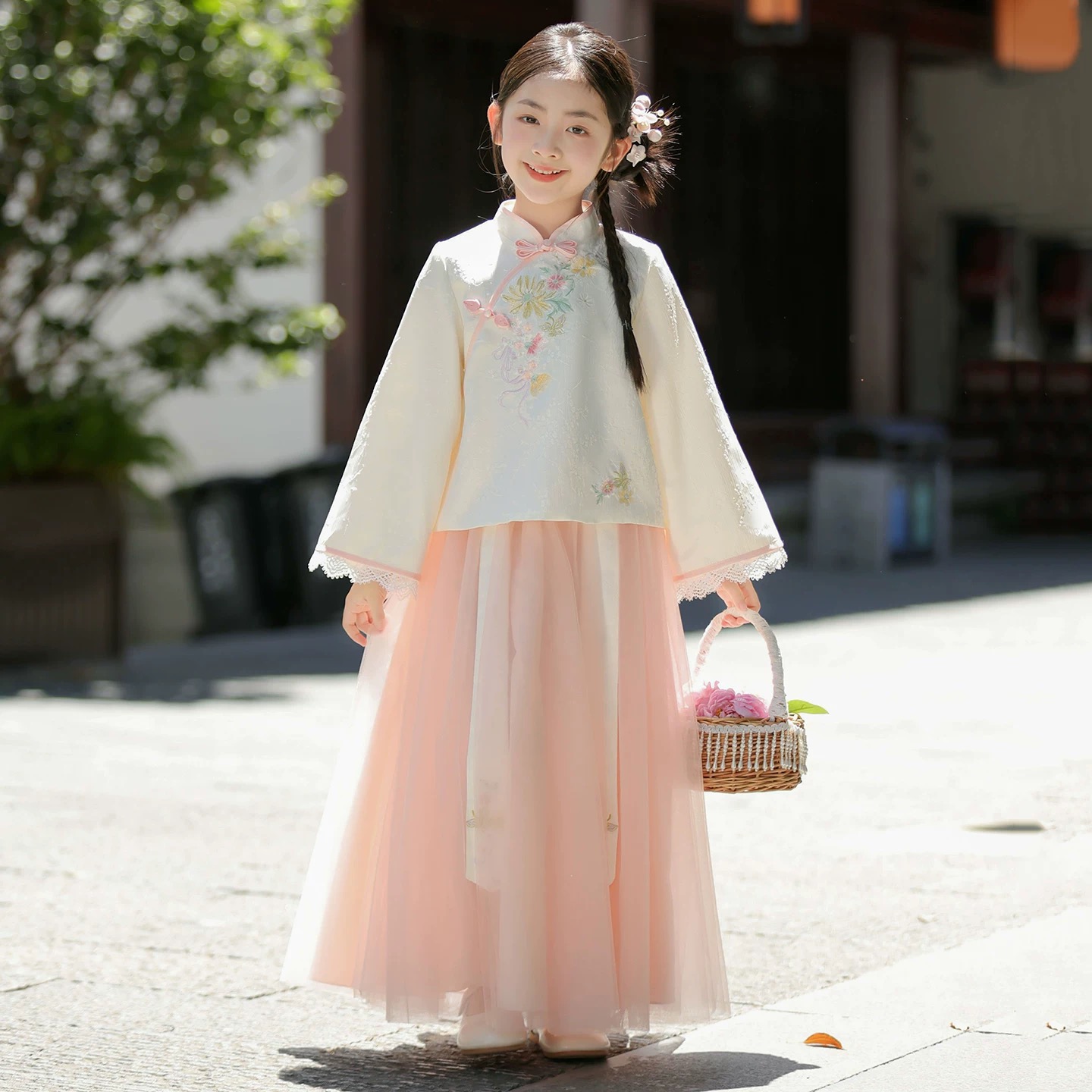 新款女童汉服套装儿童2025中国风超仙古风唐装小女孩中秋节春秋款