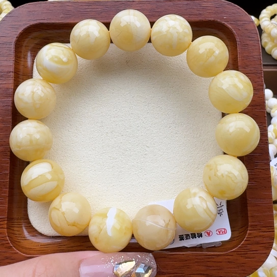 琥珀手链未镶嵌山*木蜜蜡手串