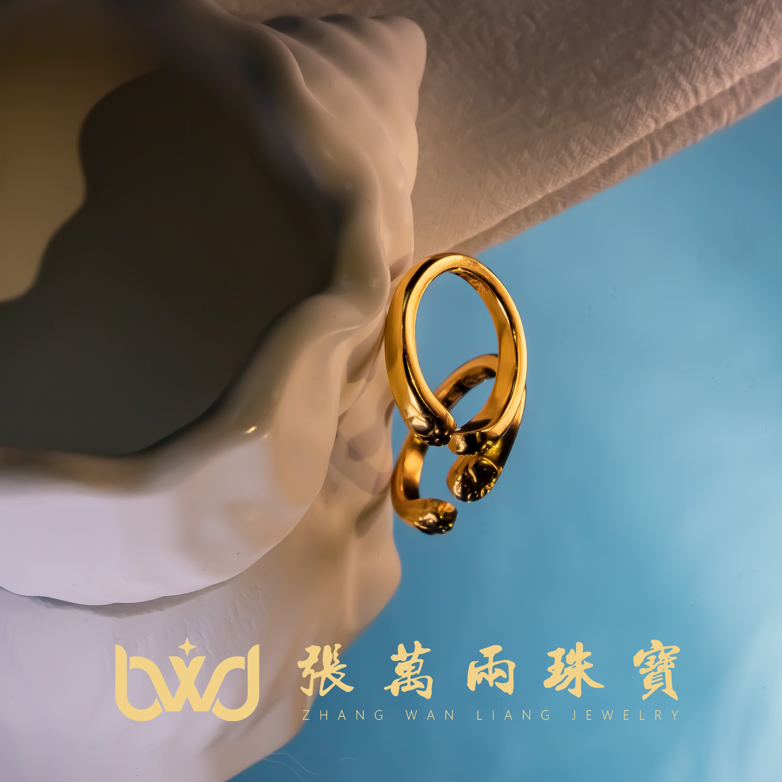 合金戒指 可爱猫爪戒指古法时尚简约