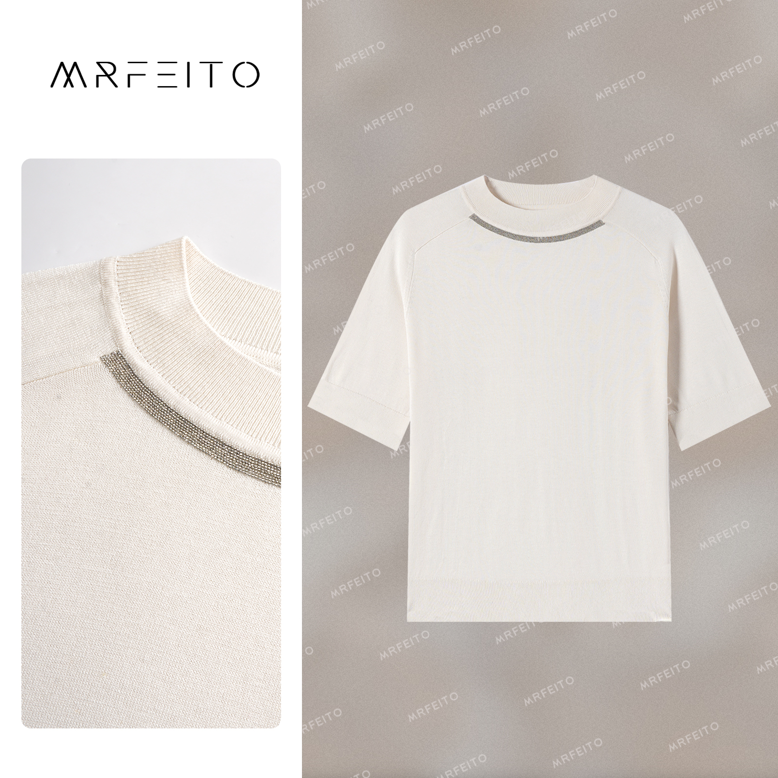 MRFEITO菲爷驾到【花间柔光】宽松时尚大气显瘦T恤H197TX02X32621