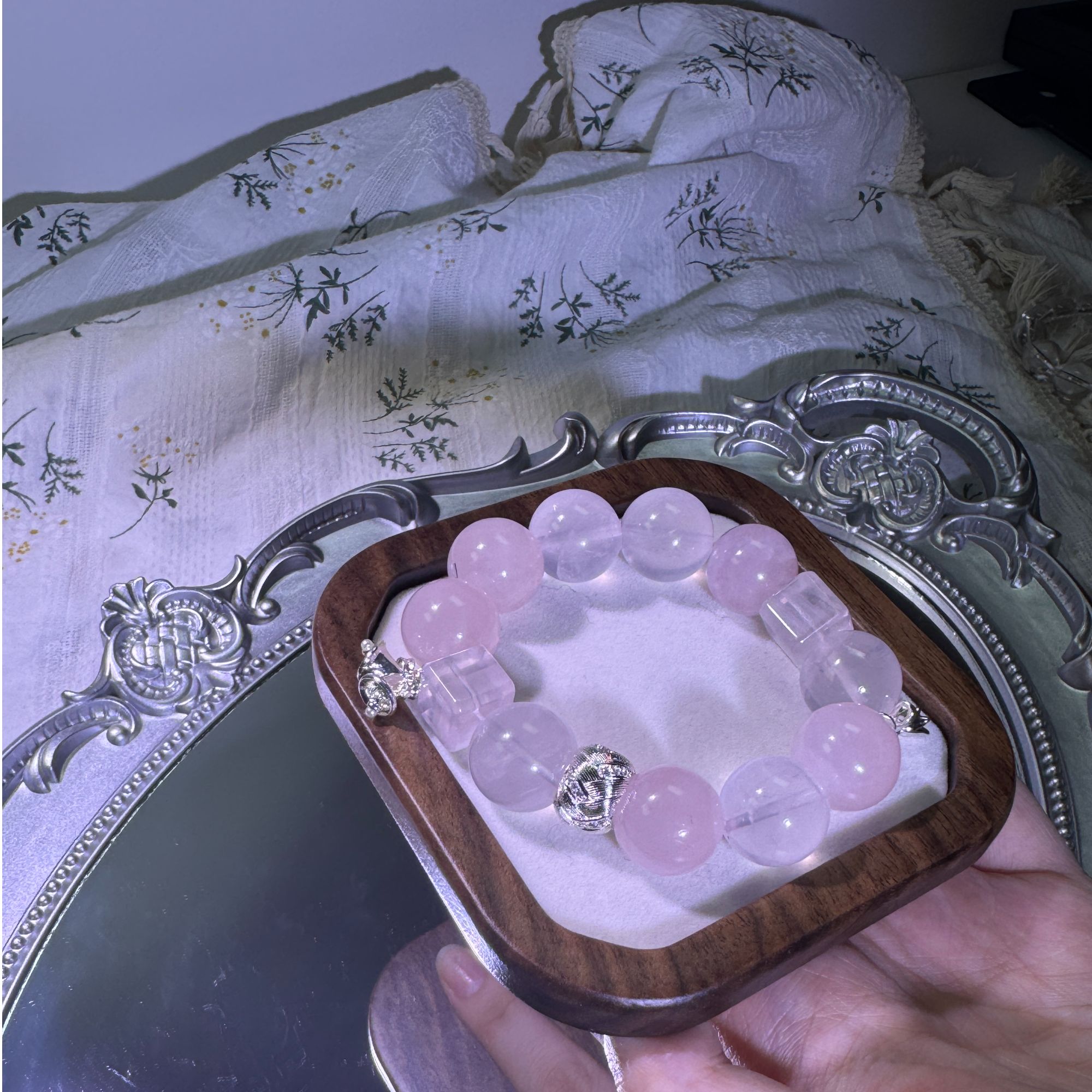 【蕾丝雪花】246元三单一起拍下~粉水天然水晶手串