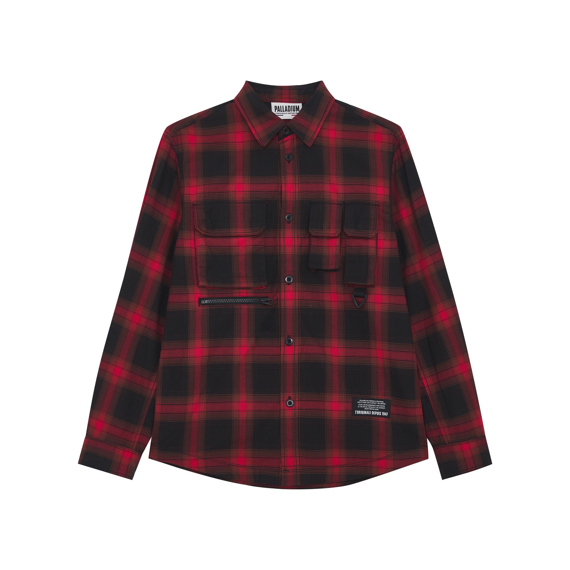 PALLADIUM/帕拉丁美式复古格子拼色潮流衬衫外套微瑕PDNHA2236M