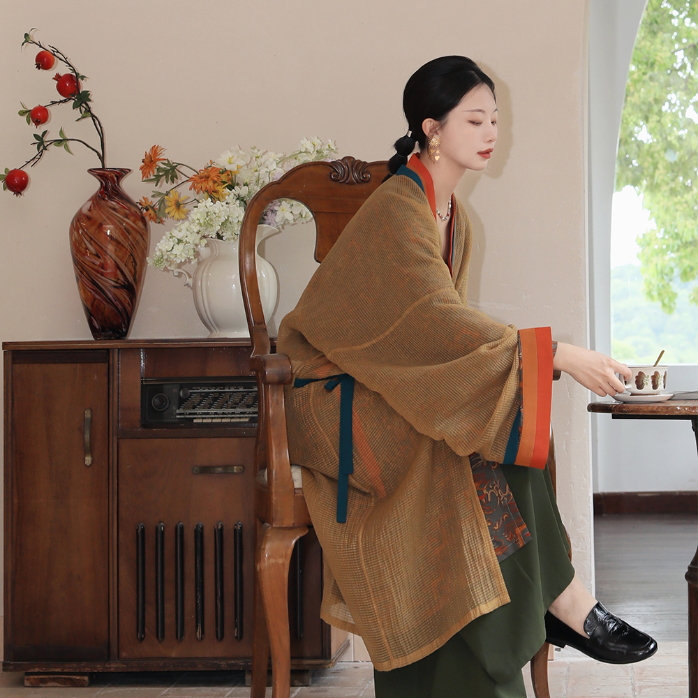 谜阿凰【绿羽人御虎套装】西汉直裾复原汉服2025秋新款女
