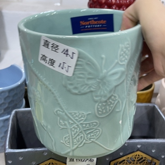 多肉绿植陶瓷花盆9.9包邮，有孔