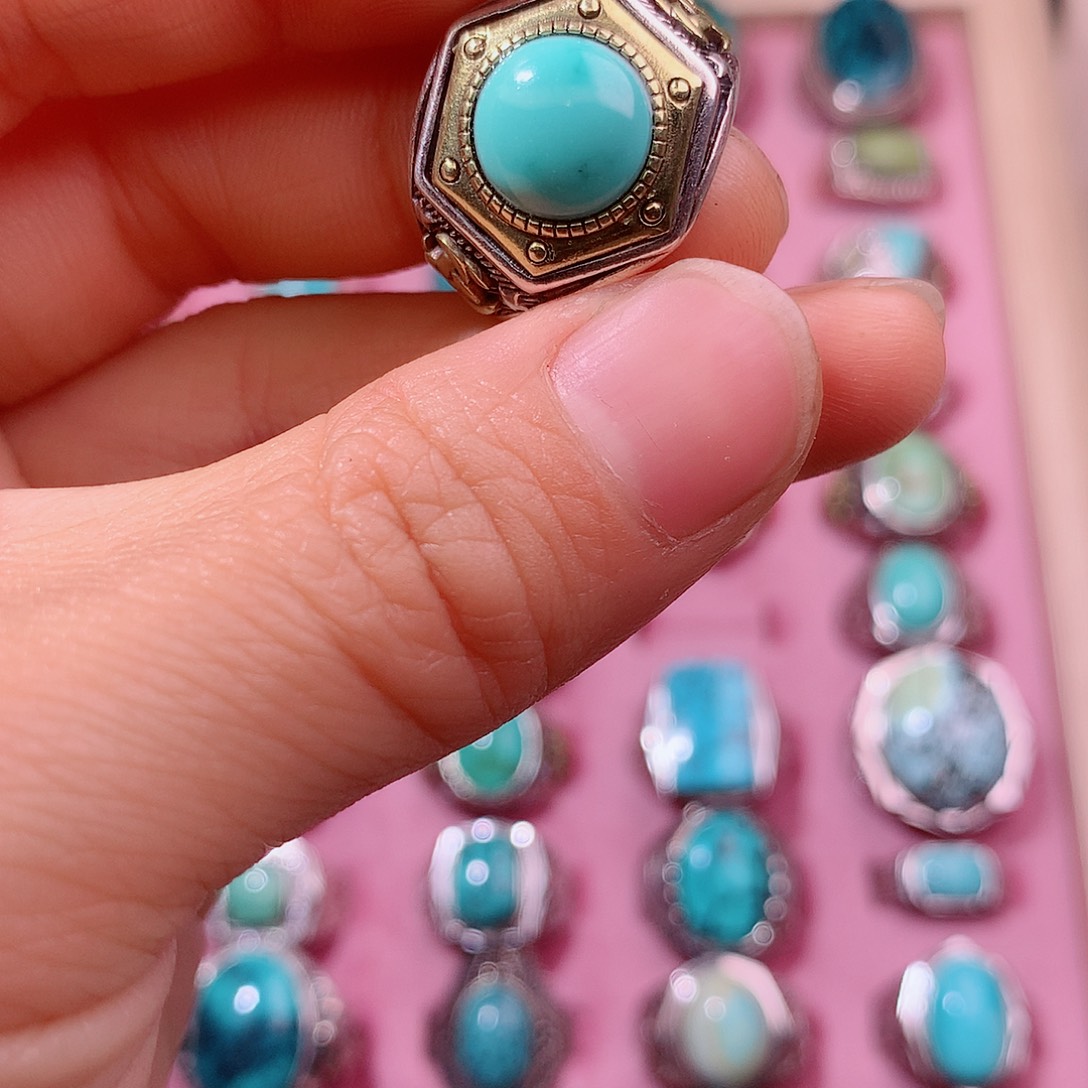 绿松石银S925镶嵌挂件