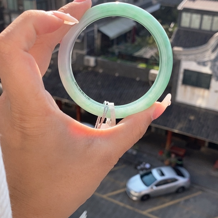 翡翠手镯未镶嵌纱*姐59圈口