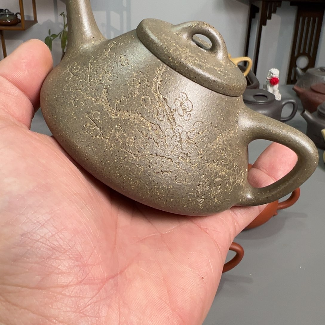 金***人茶壶紫砂松华青段子冶