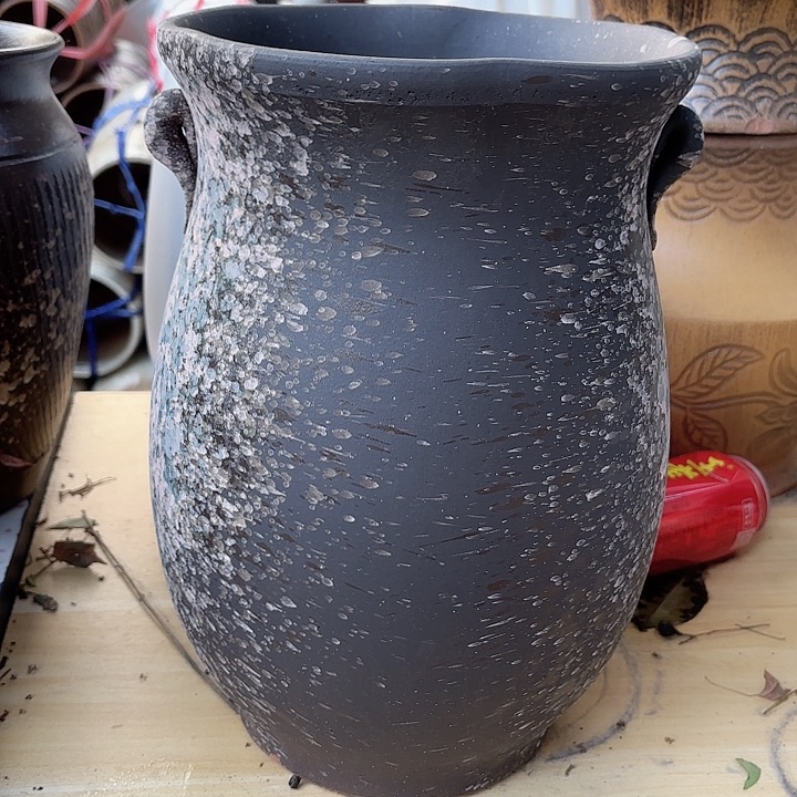 紫砂茶碗泼墨口径22高度33