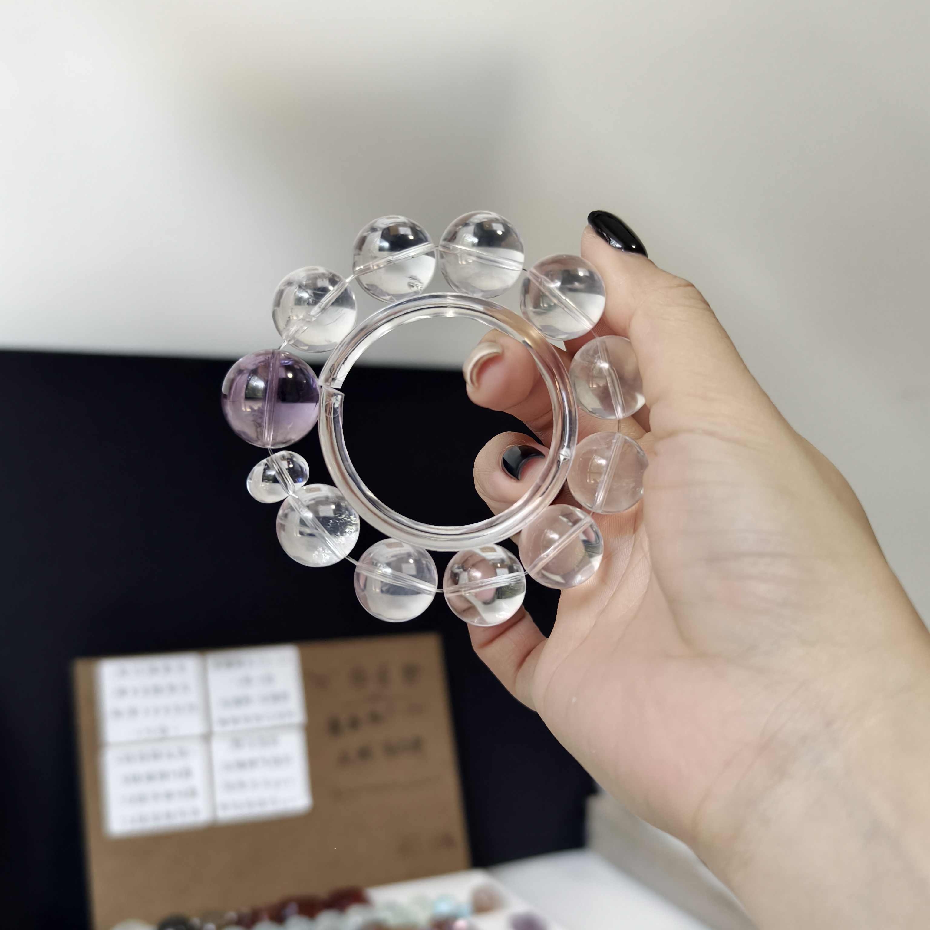 手链 P96 一物一拍 尺寸16m-19m(蓝沙白水.巴西紫.白水)