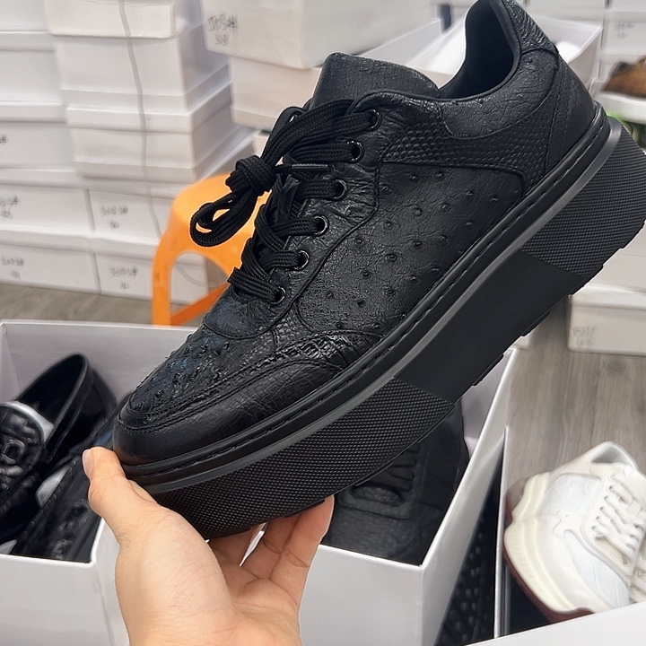 织物黑色鸵鸟板鞋39