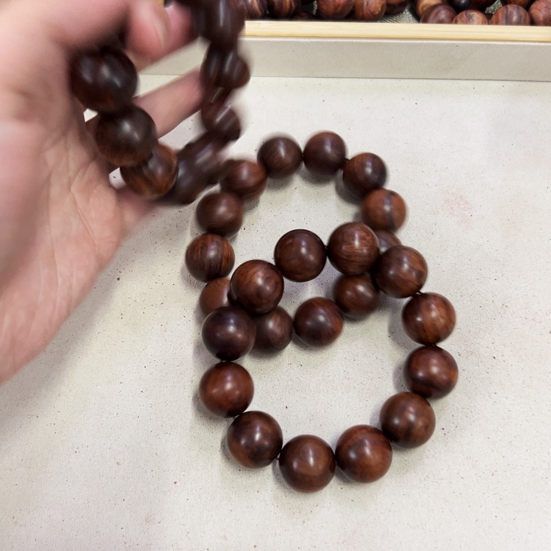 黄花梨/降香黄檀手串/手链20mm圆珠老料无胶无腊