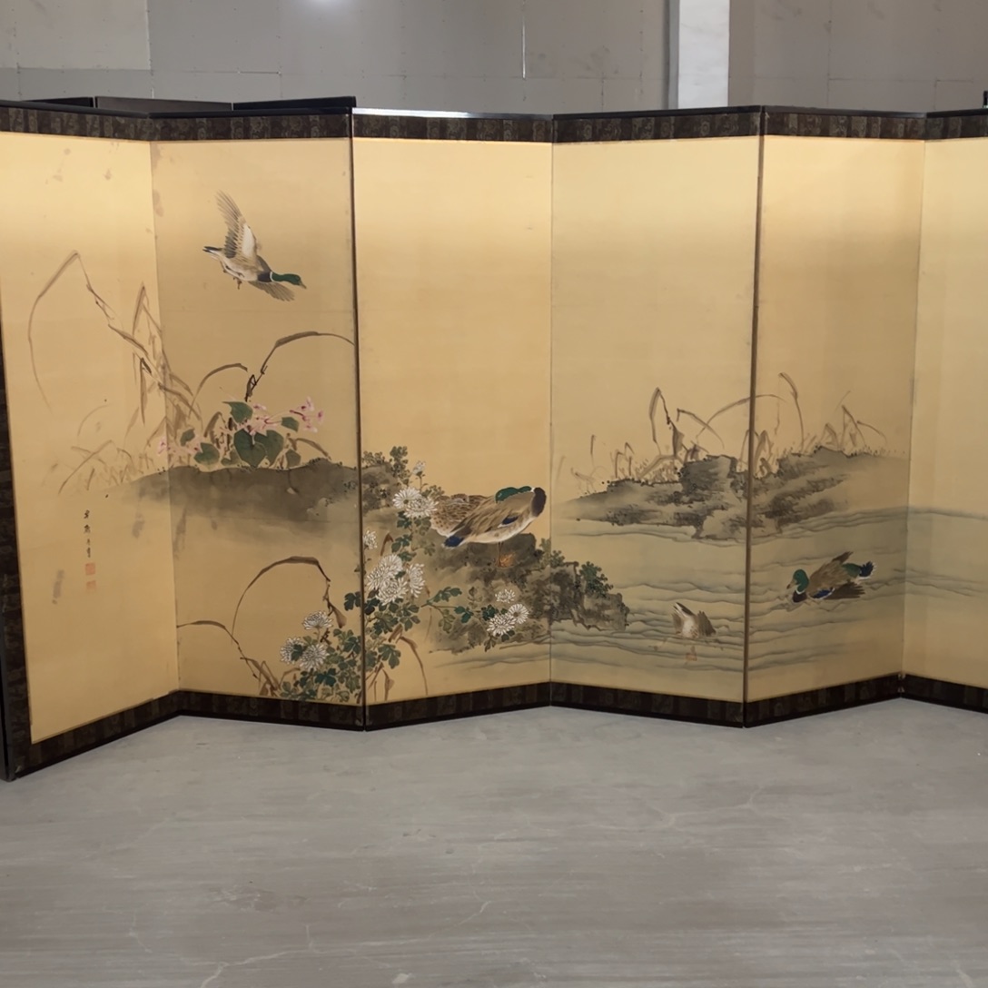 绘画屏风框画茶空间设计