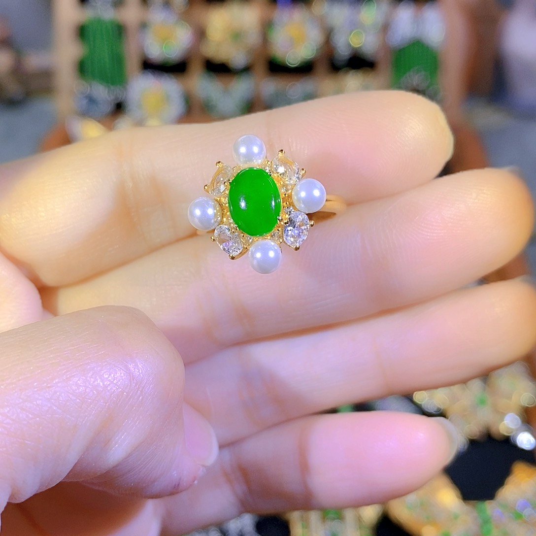 吊坠(不含链)银S925镶嵌翡翠