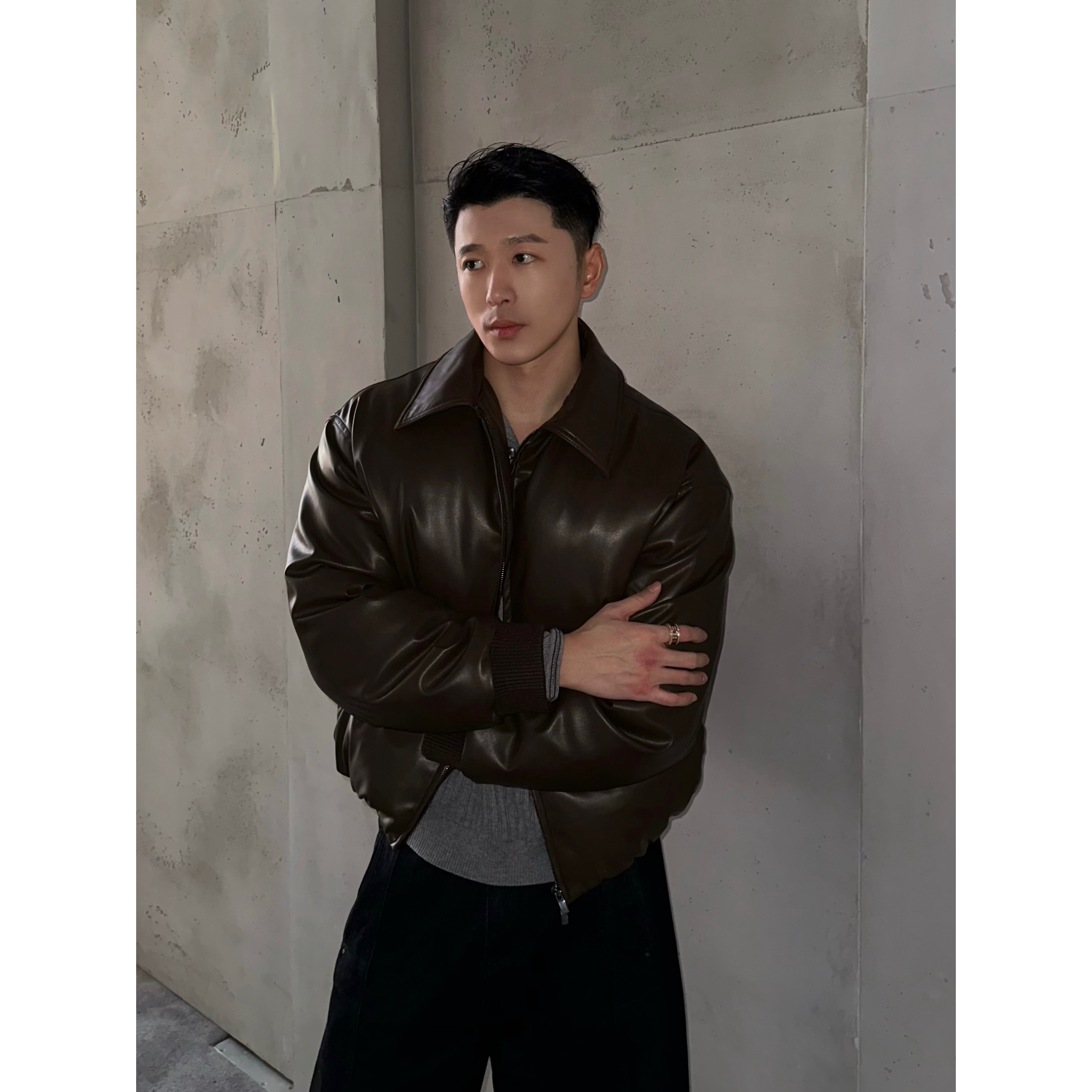 【TANPIN】 鹅绒系列/ac*e超软蛋白皮 短宽气球版型面包羽绒服