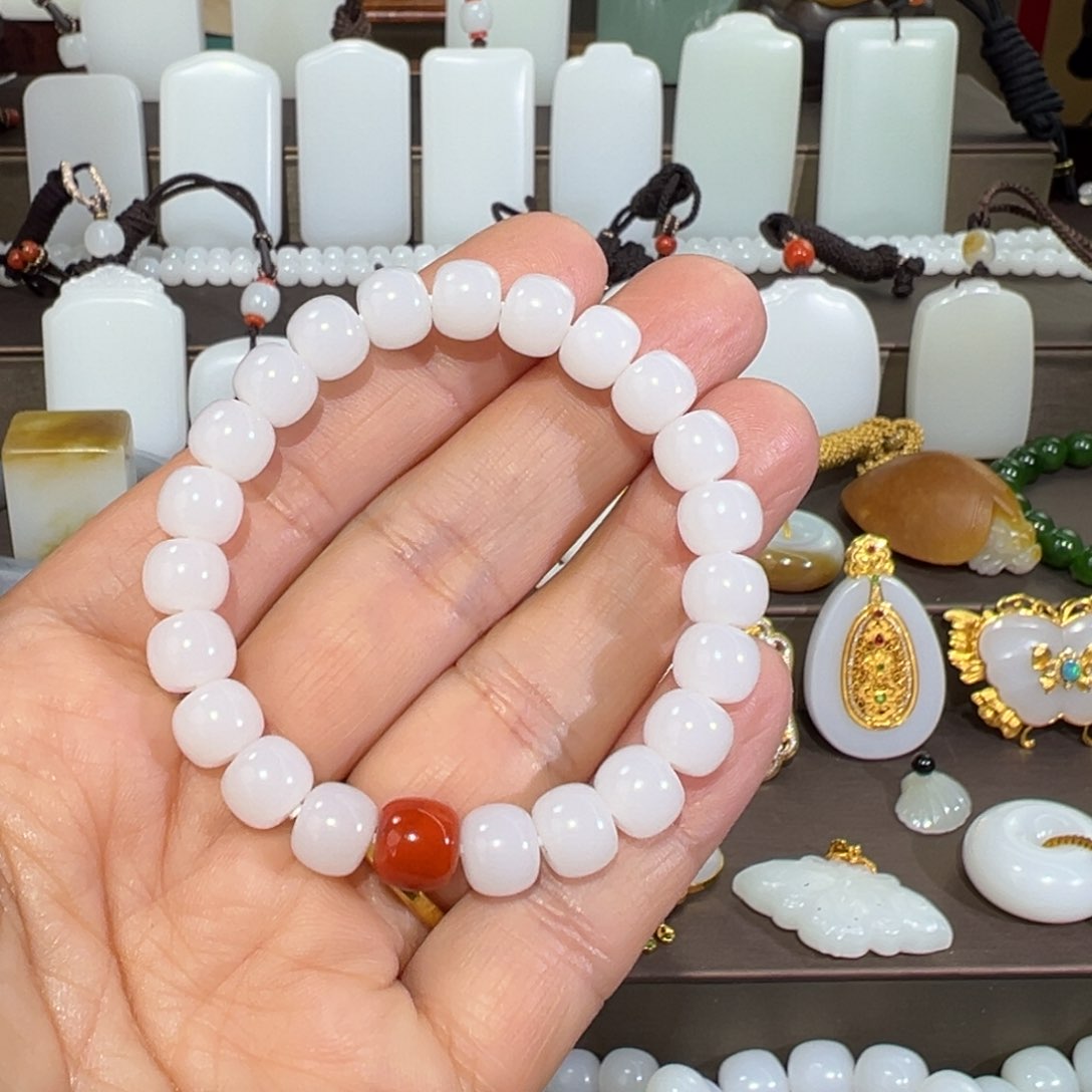 和田玉手链未镶嵌平**乐