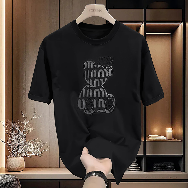 夏季精致韩风男士白色短袖T恤韩版男装春夏t恤T2046