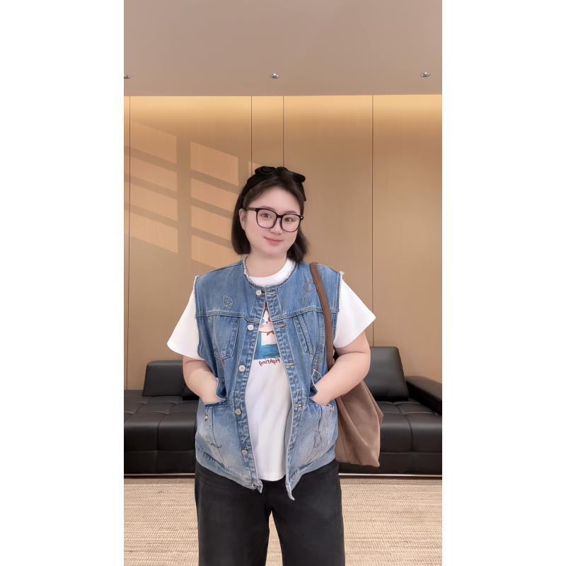 TAOJIA FAMILY【刺绣马夹】早秋韩版ins风刺绣宽松牛仔马甲XD0007