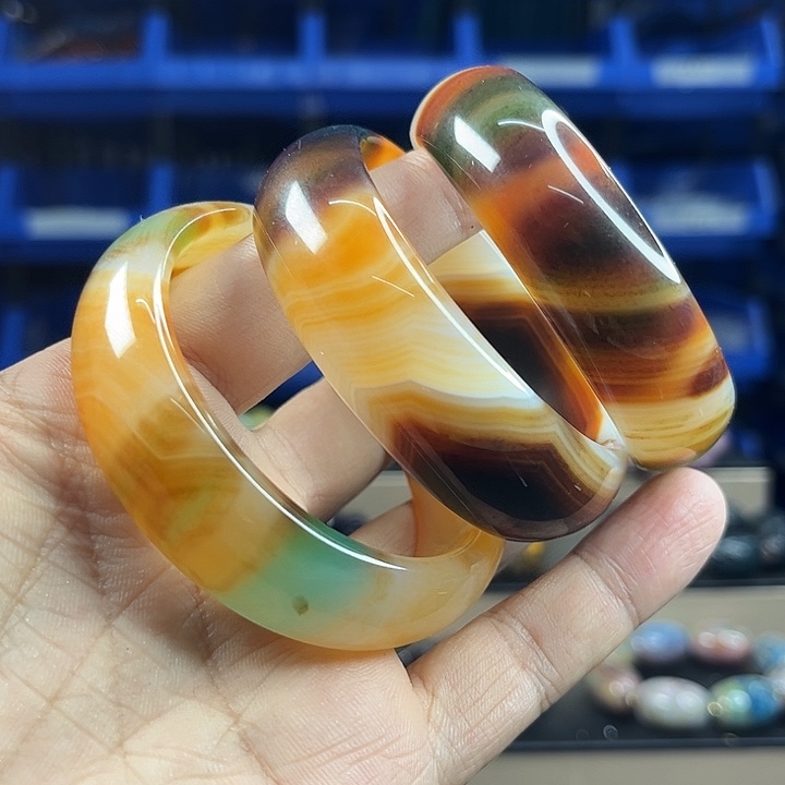 玛瑙未镶嵌手镯T15黄龙参多样发其一