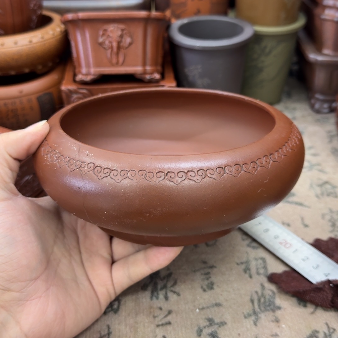 紫砂花盆宜兴紫砂正品花盆14.5x6