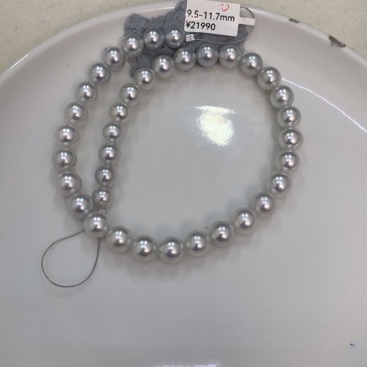 乐***熹颈饰未镶嵌海水珍珠9.5-11.7mm澳白满串玉