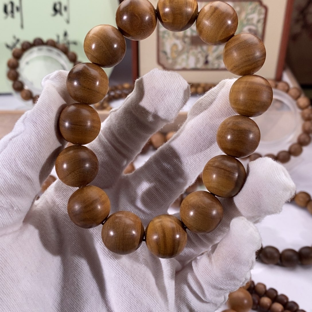 顿***珠无事牌檀香木横纹黑肉15丑珠福利