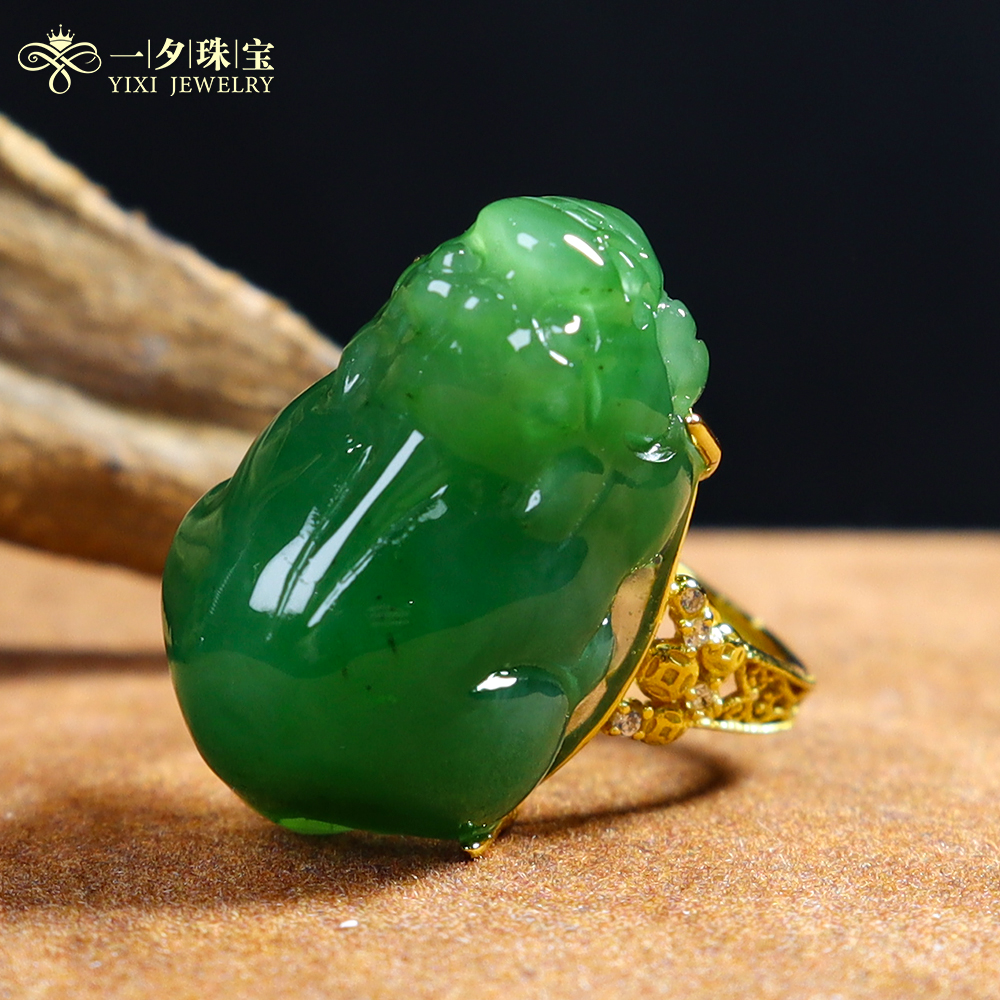  【年底回馈】S925银和田玉貔貅戒指丨天然玉石丨多样性发一