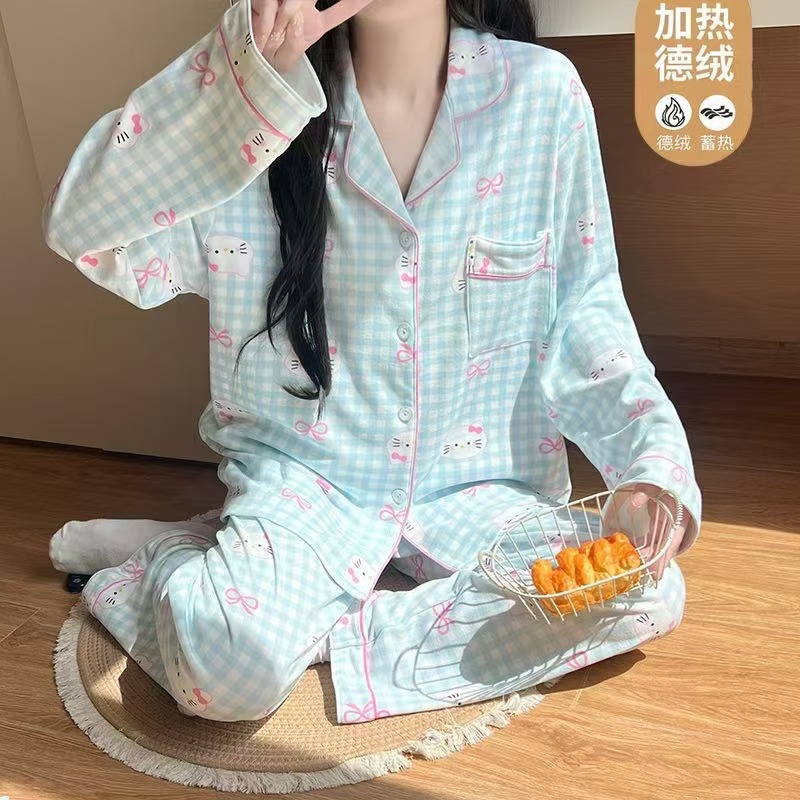 K3904 暖睡衣女卡通可爱少女长袖家居服套装 Q719-25110402