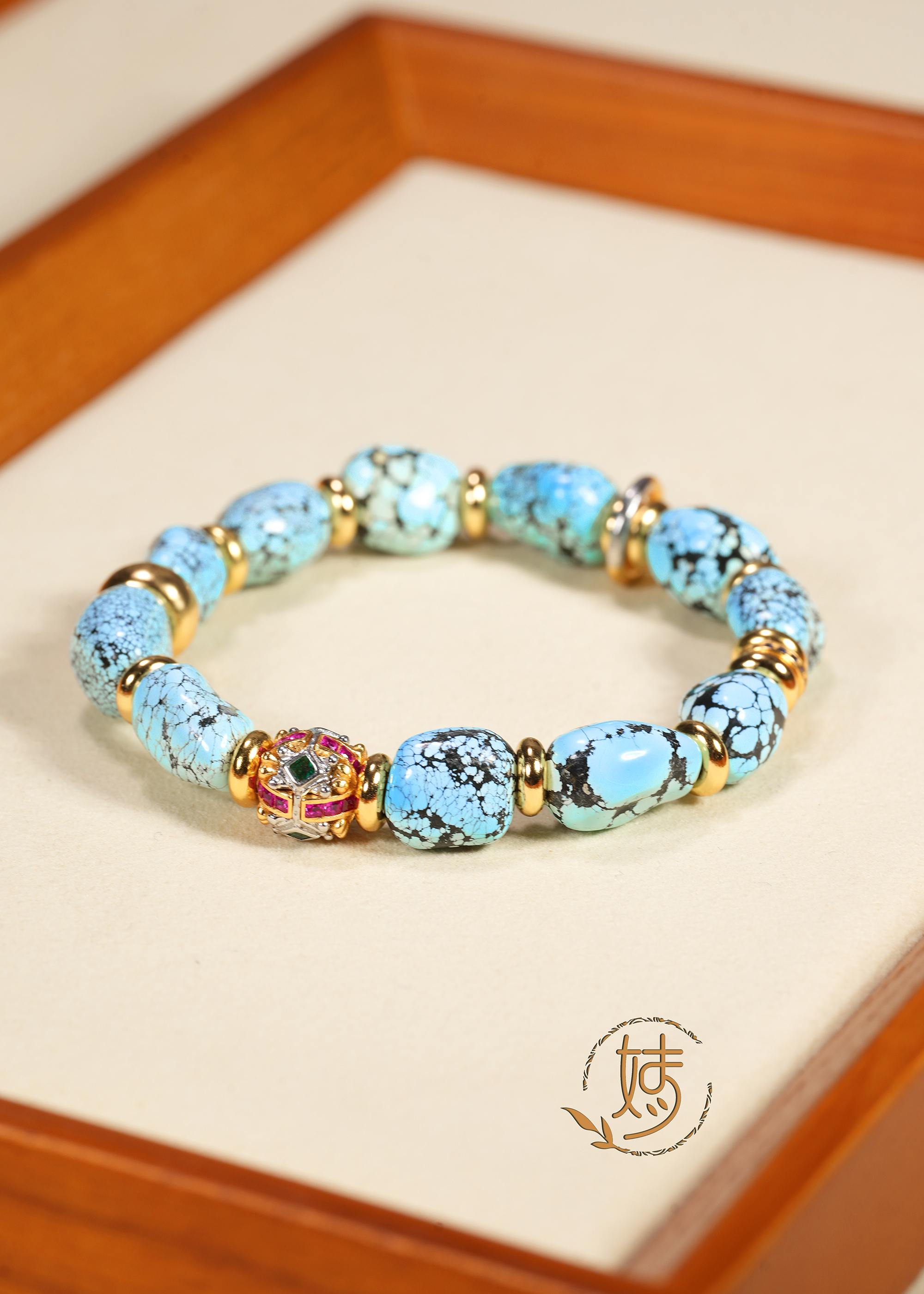 【婧婧精选】金藤万贯 · 原矿绿松意境随型大尺寸手串 多样性发12MM