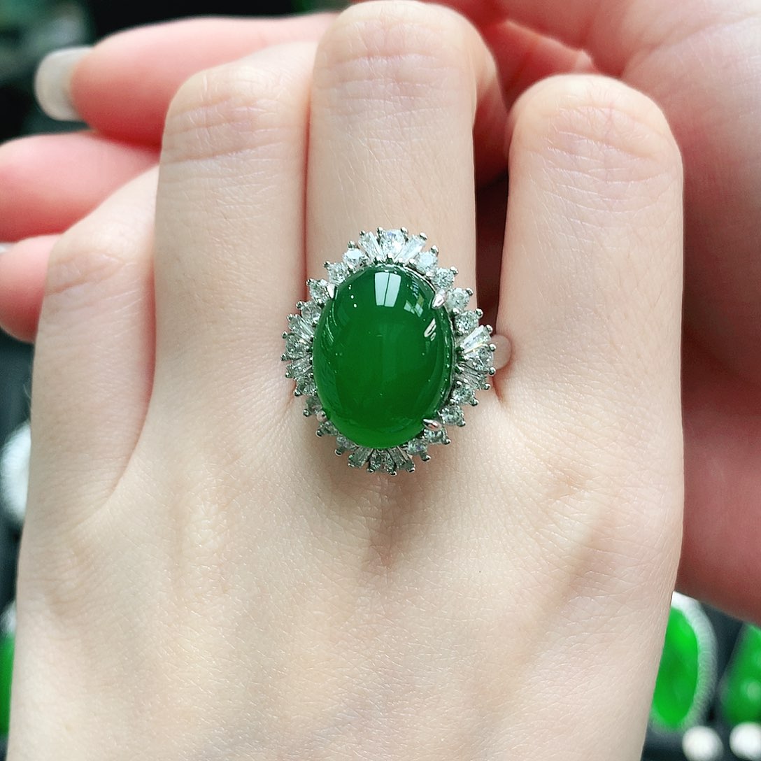 玛瑙/玉髓戒指银S925镶嵌