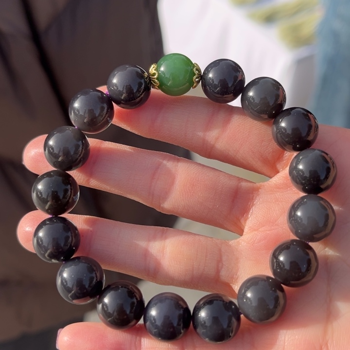 和田玉手串未镶嵌卡11+，12