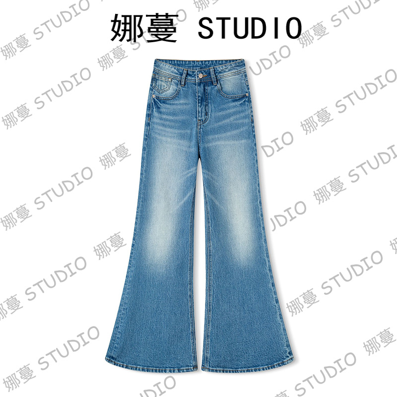 ·勃兰登堡·秋款重磅Row风大牛骨感-设计感显瘦气质直筒喇叭牛仔裤