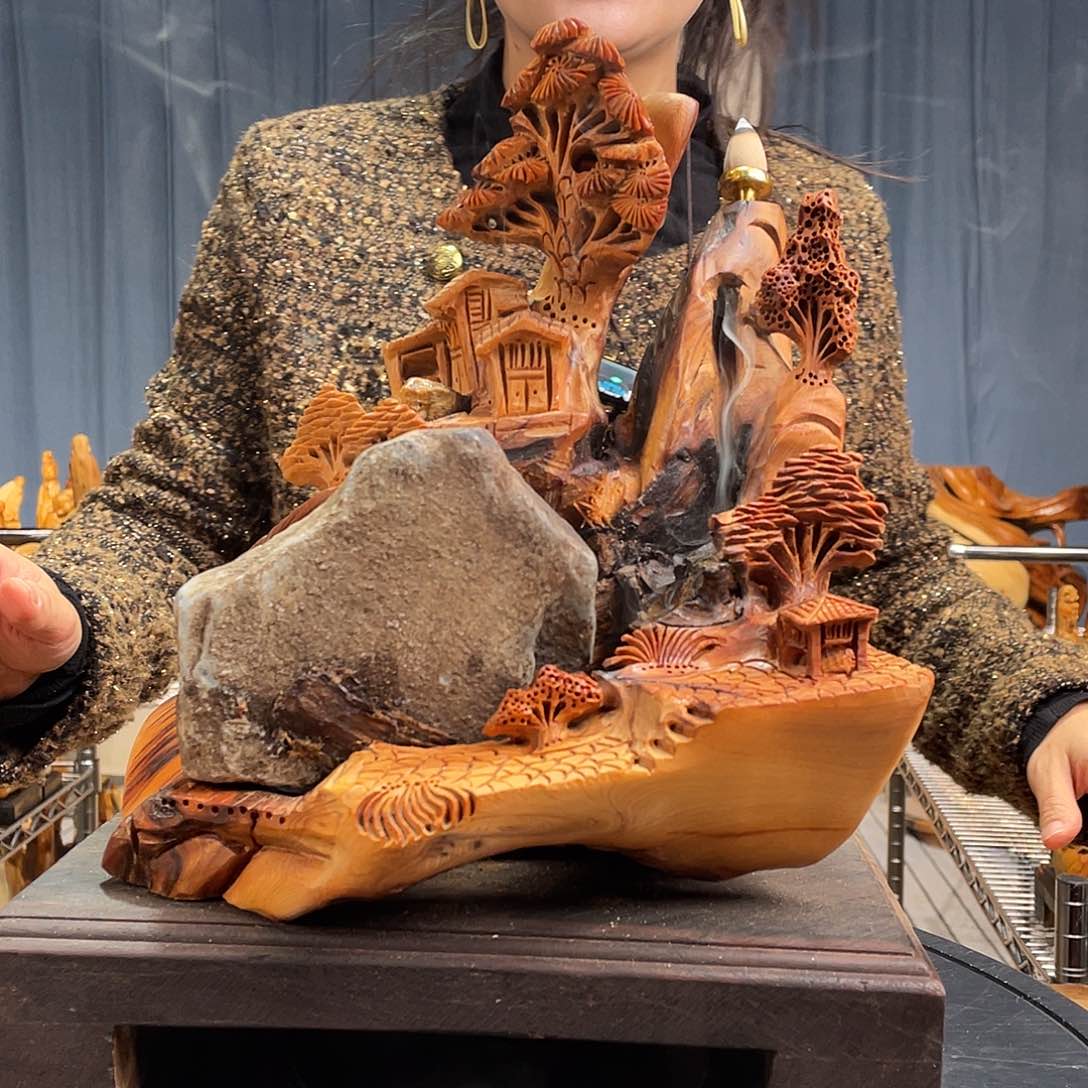 柏木（崖柏）山水倒流香送两盒香