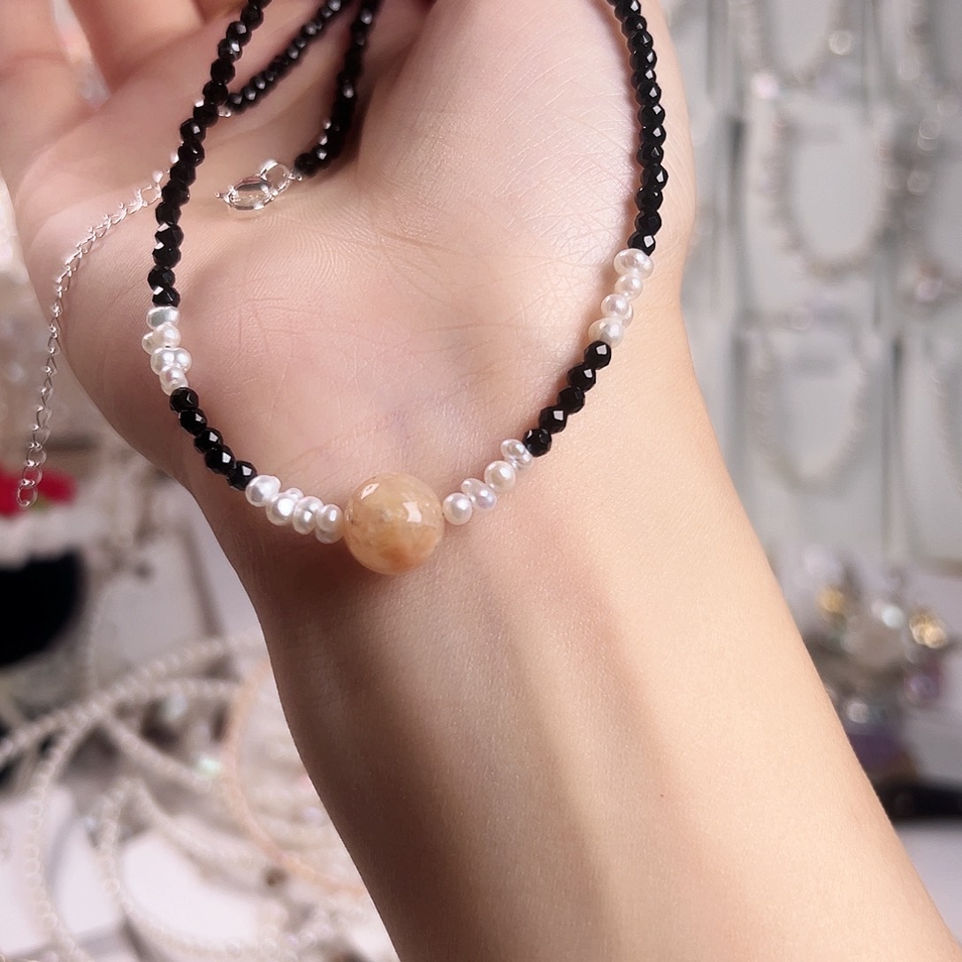 淡水珍珠银S925镶嵌颈饰