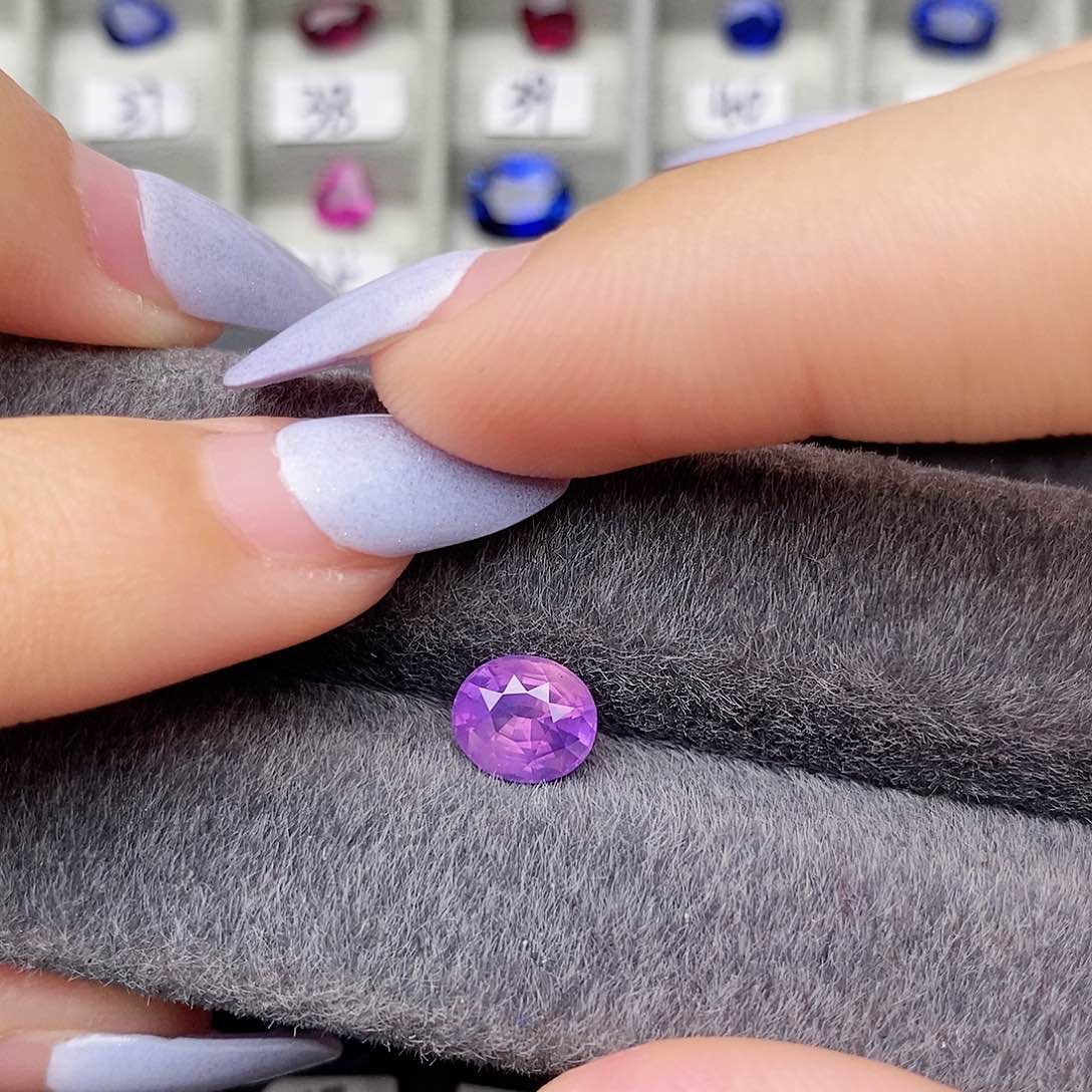 蓝宝石裸石CGRL无烧VB梦幻紫1.66ct/0479