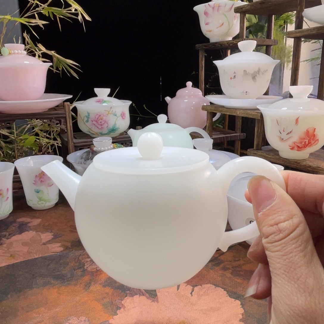 冰晶璞玉素烧小壶130ml