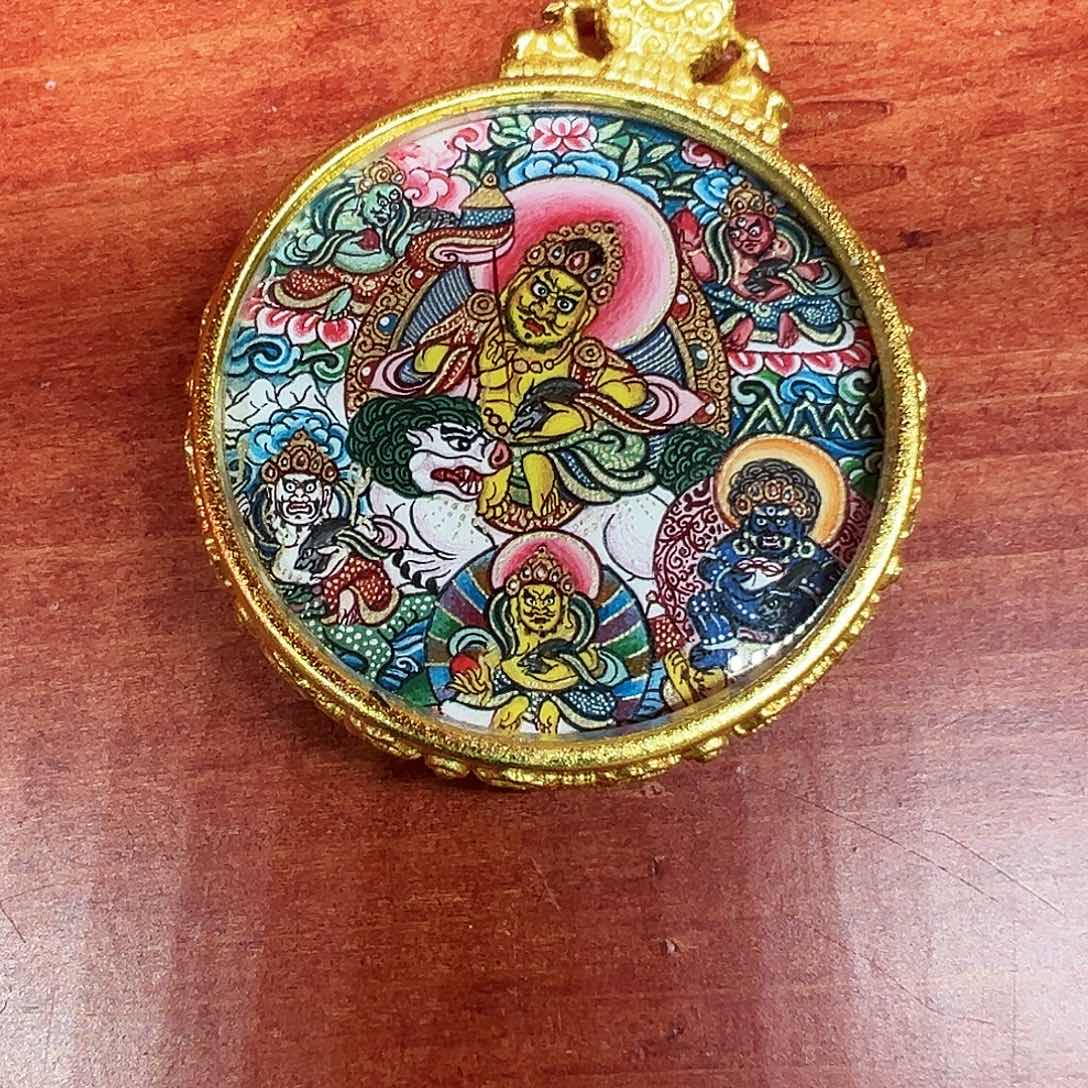 吊坠@*全手绘热贡唐卡五路财神