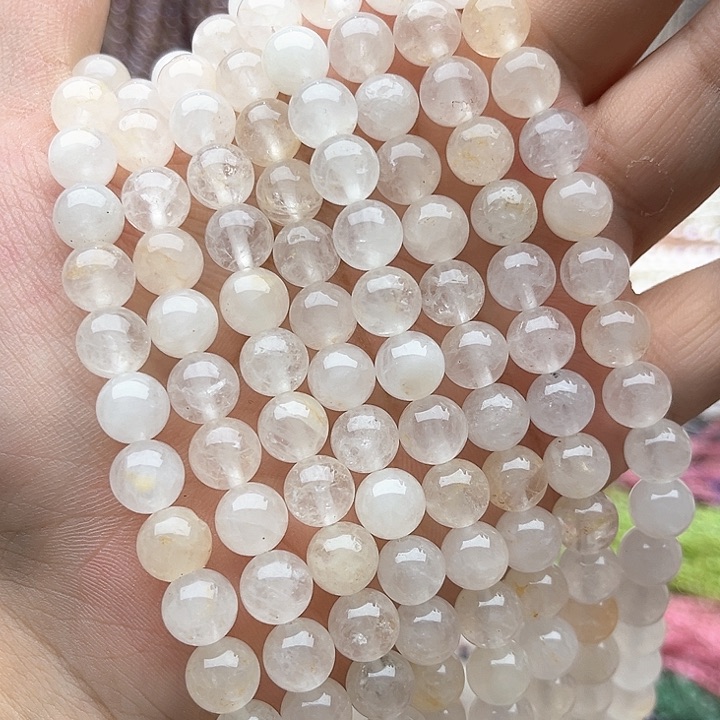 未镶嵌玛瑙/玉髓珠宝半成品2条8mm左右黄胶花