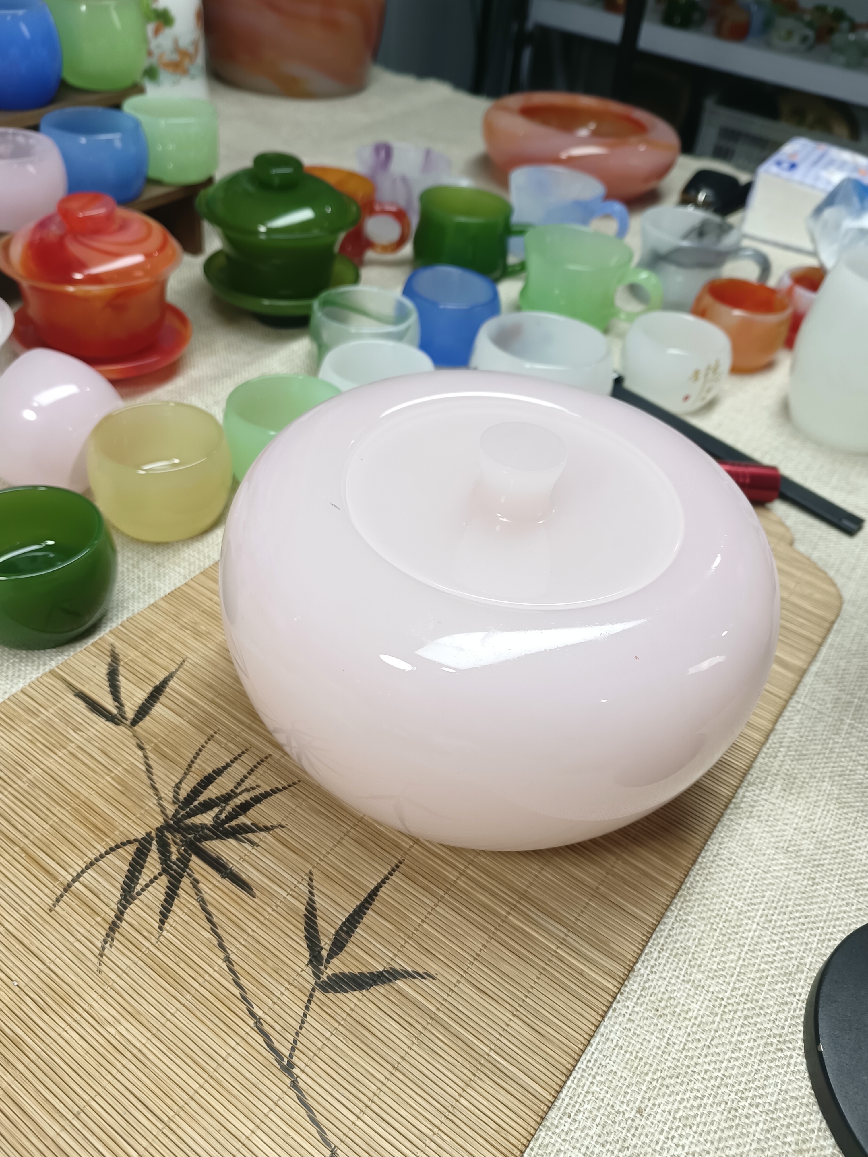 2025款纯手工1400度高温熔炼琉璃茶叶罐鎏金工艺