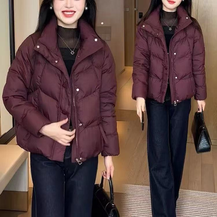 冬季短款时尚保暖休闲棉服女秋冬显瘦宽松女士小个子百搭外套