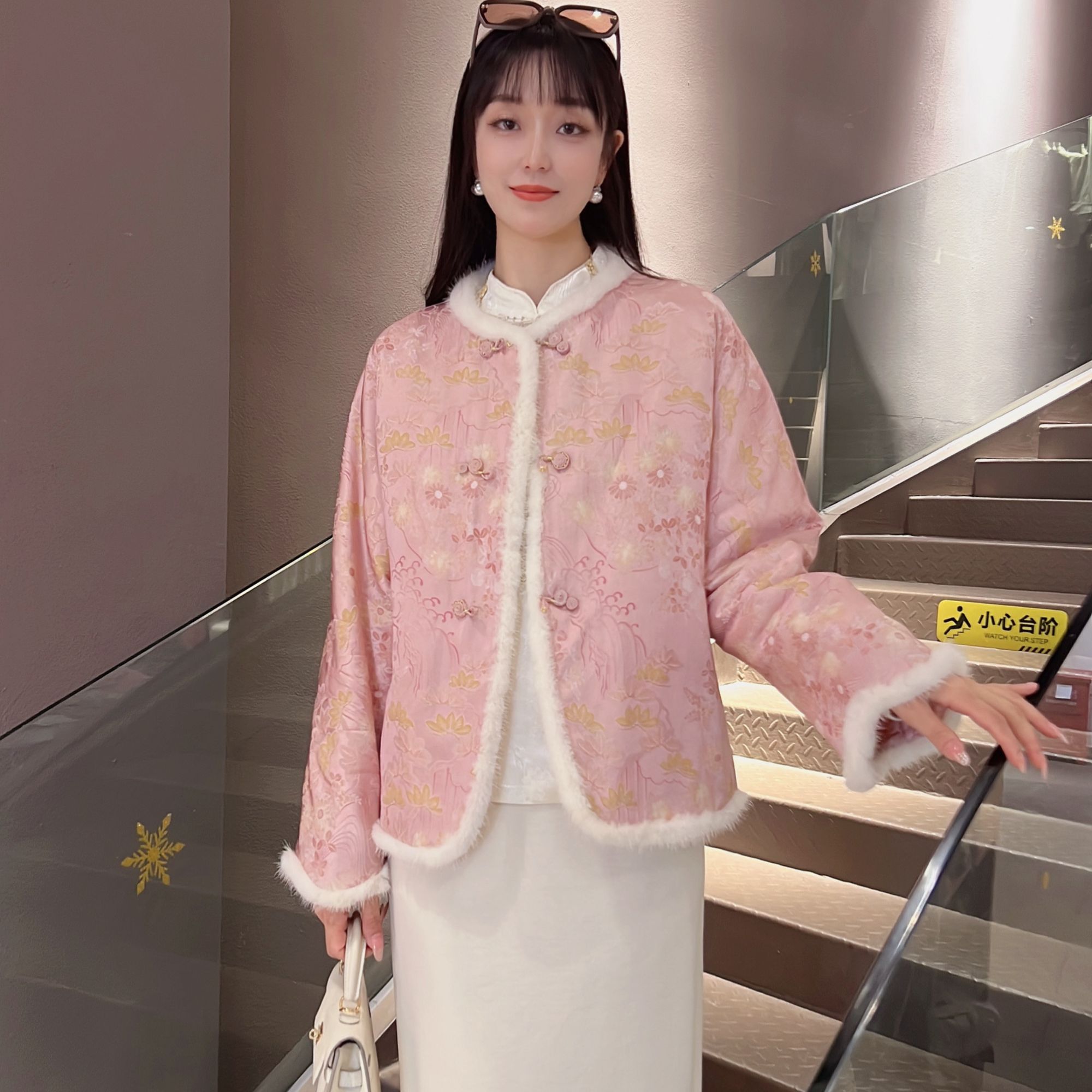 《佩佩定制》时尚新中式长袖复古休闲中国风加厚棉服2972
