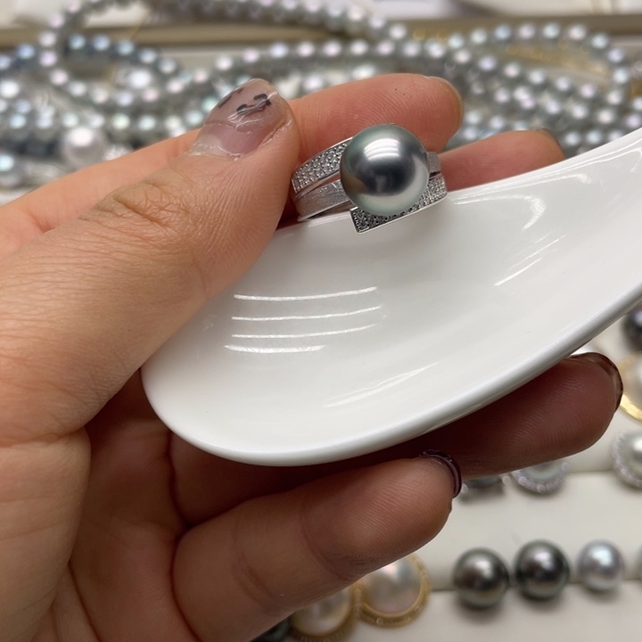 海水珍珠戒指银S925镶嵌